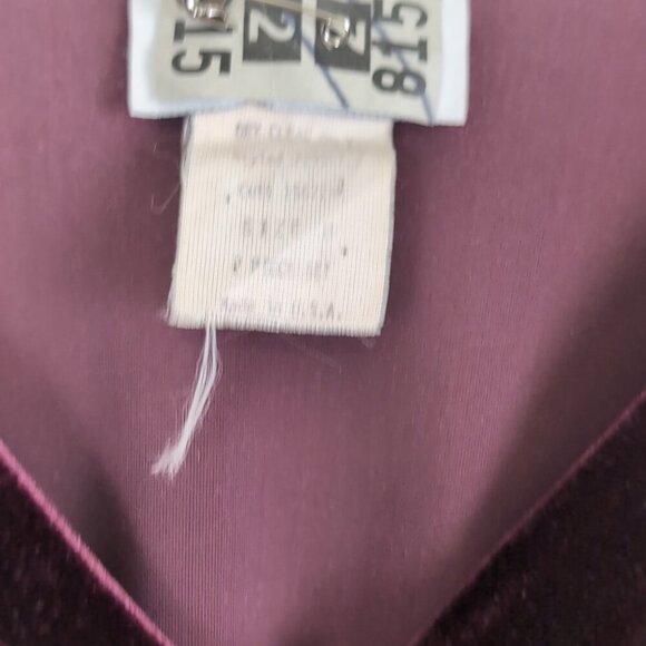 048 Vintage Purple Long  velvet cardigan - Picture 3 of 7